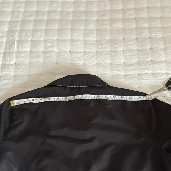 VTG Dennis Basso Nylon Barn Jacket Rain Coat Women's M | Black & Animal Print - Picture 11 of 12